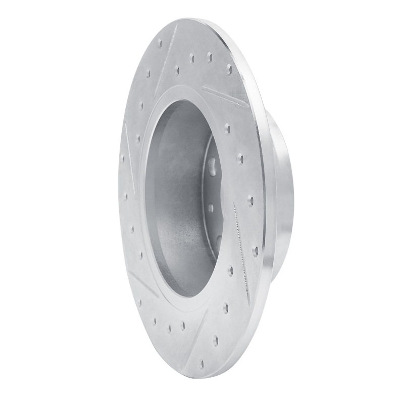 Audi Q2 Brake Rotor (1) - Rear Right - R1 Concepts - Drilled & Slotted - Silver - `17-`25